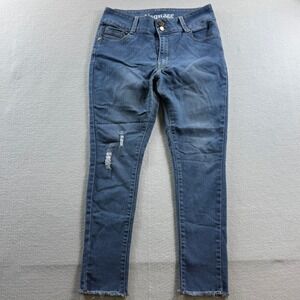 L'square Skinny Jeans Womens 9 Blue Distressed Frayed Hem